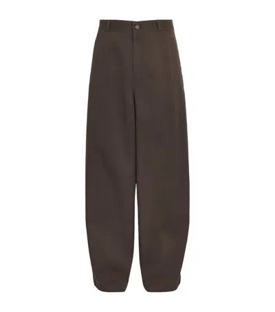 Lemaire Twill Barrel Trousers In Purple