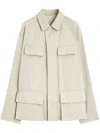 Lemaire Twill Shirt Jacket In Neutrals