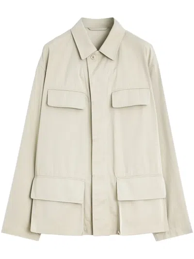 Lemaire Twill Shirt Jacket In Neutrals