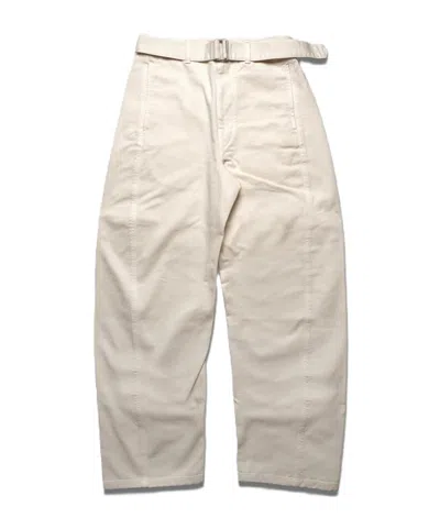 Lemaire Twist-belt Casual Pants In White
