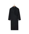 Lemaire Black Straight Collar Twisted Midi Dress In Black