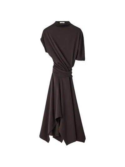 Lemaire Twisted Asymmetrical Dress In Brown