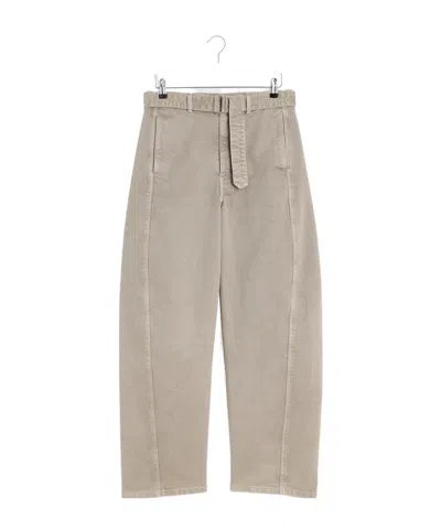 Lemaire Twisted Belt Casual Pants In Nude