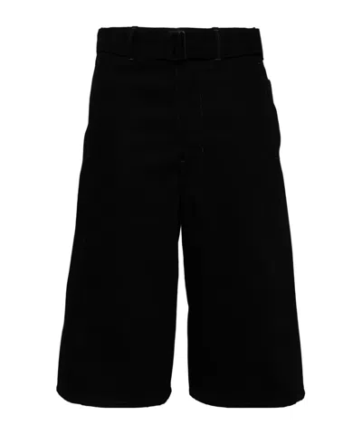 Lemaire Twisted Belted Bermuda In Black