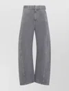 Lemaire Grey Twisted Belted Cotton Jeans In Gray