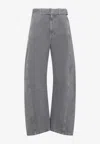 Lemaire Grey Twisted Belted Cotton Jeans
