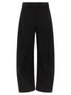 Lemaire High-waisted Wide-leg Black Trousers With Tailored Belt In Black