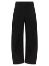 Lemaire High-waisted Wide-leg Black Trousers With Tailored Belt In Black