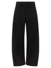 Lemaire High-waisted Wide-leg Black Trousers With Tailored Belt In Black