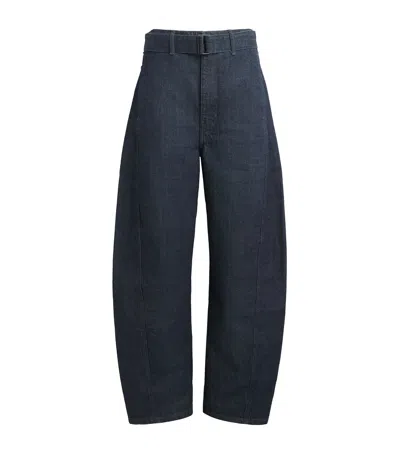 Lemaire Twisted Belted Jeans In Blue