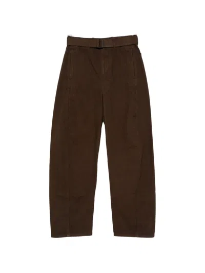Lemaire Twisted Belted Jeans In Brown