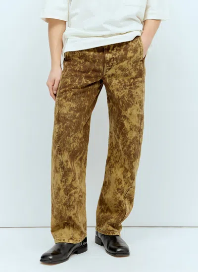 Lemaire Twisted Belted Jeans In Brown