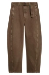 Lemaire Twisted Belted Jeans In Burgundy
