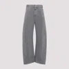 Lemaire Twisted Belted High Waist Jeans In Gray