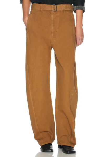 Lemaire Twisted Belted Pant In Brown