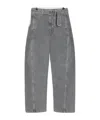 Lemaire Twisted Wide-leg Belted Jeans In Gray