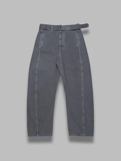 Lemaire Twisted Belted Pants In Blue