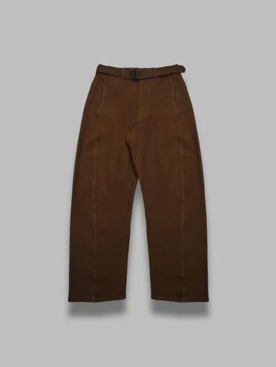 Lemaire Twisted Belted Pants In Burgundy
