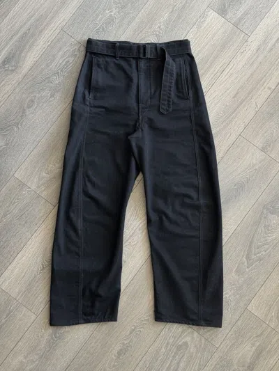 Pre-owned Lemaire Twisted Belted Pants Black