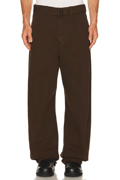 Lemaire Twisted Belted Pants In Brown