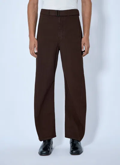 Lemaire Twisted Belted Pants In Brown