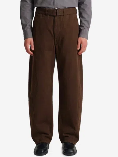 Lemaire Twisted Seam Pants Belt And Pockets In Red