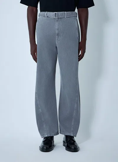 Lemaire Twisted Belted Pants In Blue
