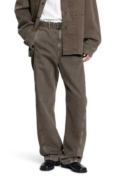 Lemaire Twisted Belted Pants In Green