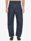 Lemaire Twisted Belted Pants In Denim In Blue