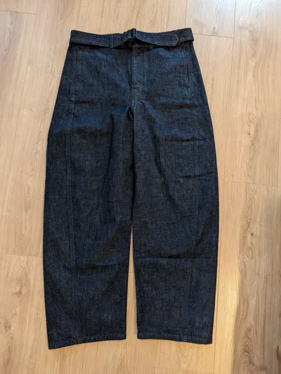 Pre-owned Lemaire Twisted Belted Pants Jeans Xl Indigo