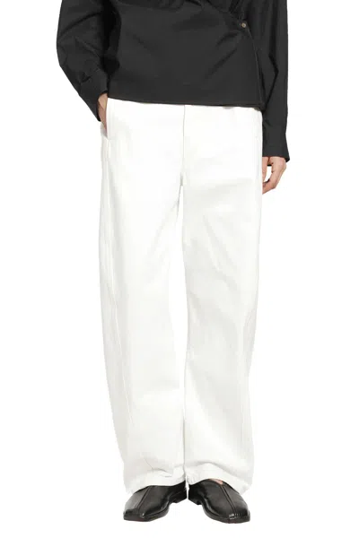 Lemaire Twisted Belted Pants In White