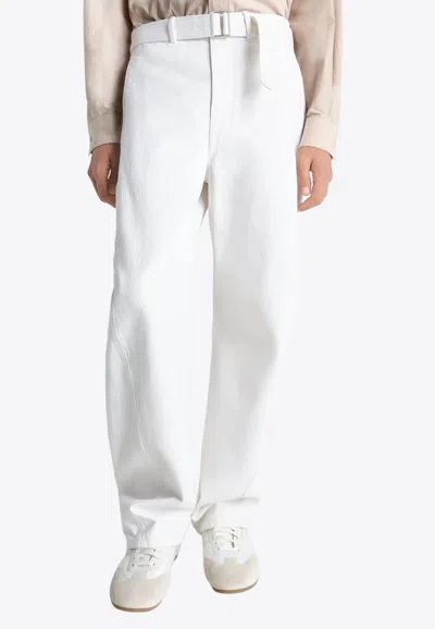 Lemaire Twisted Belted Pants In White