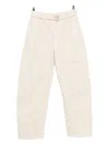 Lemaire Twisted Belted Trousers In Neutral