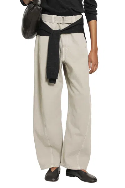 Lemaire Twisted Belted Twill Pants In Neutral