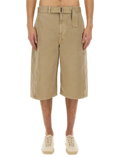 Lemaire Bermuda In Denim Beige  Uomo