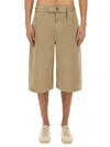 Lemaire Twisted Shorts 14.25 Natural Beige In Brown
