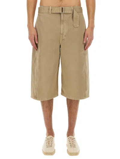 Lemaire Bermuda In Denim Beige  Uomo