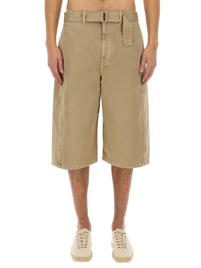 Lemaire Bermuda In Denim Beige  Uomo