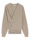 Lemaire Twisted Button Cardigan In Neutral