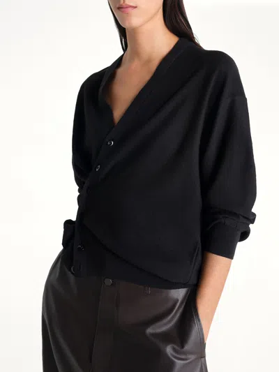 Lemaire Twisted Cardigan In Black