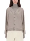 Lemaire Relaxed Twisted Cardigan Women In Gray