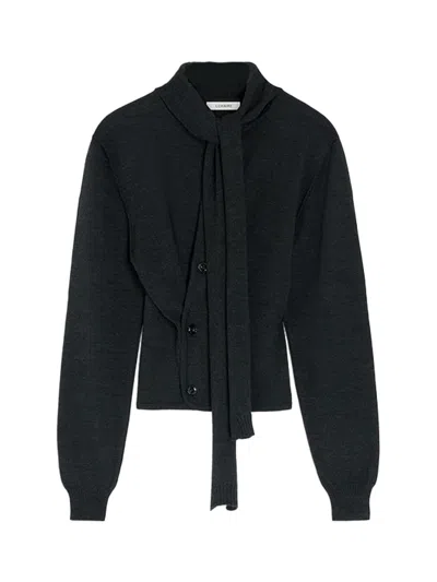LEMAIRE LEMAIRE TWISTED CARDIGAN WITH SCAR ANTHRACITE