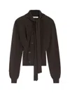 Lemaire Twisted Cardigan With Scar Dark Cacao In Brown