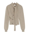 Lemaire Twisted Cardigan With Scarf In Neutral