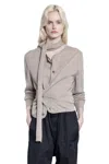 Lemaire Twisted Cardigan With Scarf In Gray