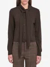 Lemaire Twisted Cardigan With Scar Dark Cacao In Brown