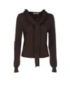 Lemaire Twisted Cardigan With Scarf In Black