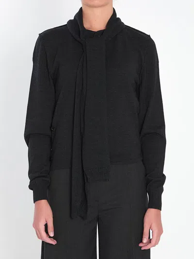 LEMAIRE TWISTED CARDIGAN WITH SCARF