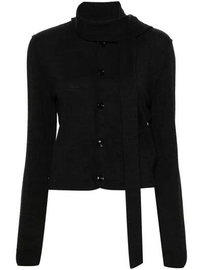 LEMAIRE LEMAIRE TWISTED CARDIGAN WITH SCARF
