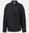 Lemaire Twisted Cotton And Silk Shirt In Black